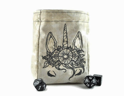 Pretty unicorn dice bag - Rowan Gate