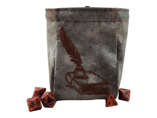 Quill and book dice bag - Rowan Gate
