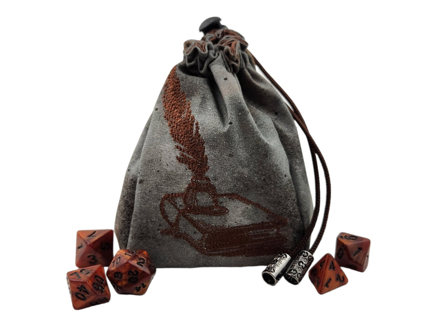 Quill and book dice bag - Rowan Gate
