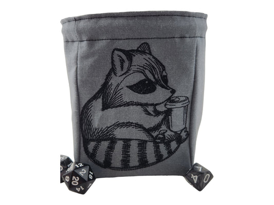 Raccoon and Coffee Dice Bag - Rowan Gate