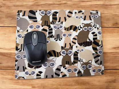 Raccoon desk set, mouse pad, coaster - Rowan Gate