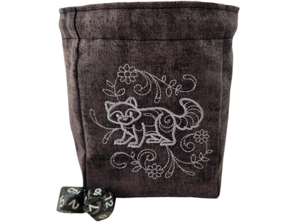 Racoon and Flower Dice Bag - Rowan Gate