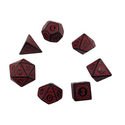 Red and Black Decorative Dice Set - Rowan Gate