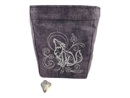 Silver Wolf Dice Bag - Rowan Gate