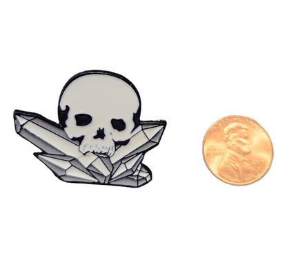 Skull and Crystal enamel pin - Rowan Gate