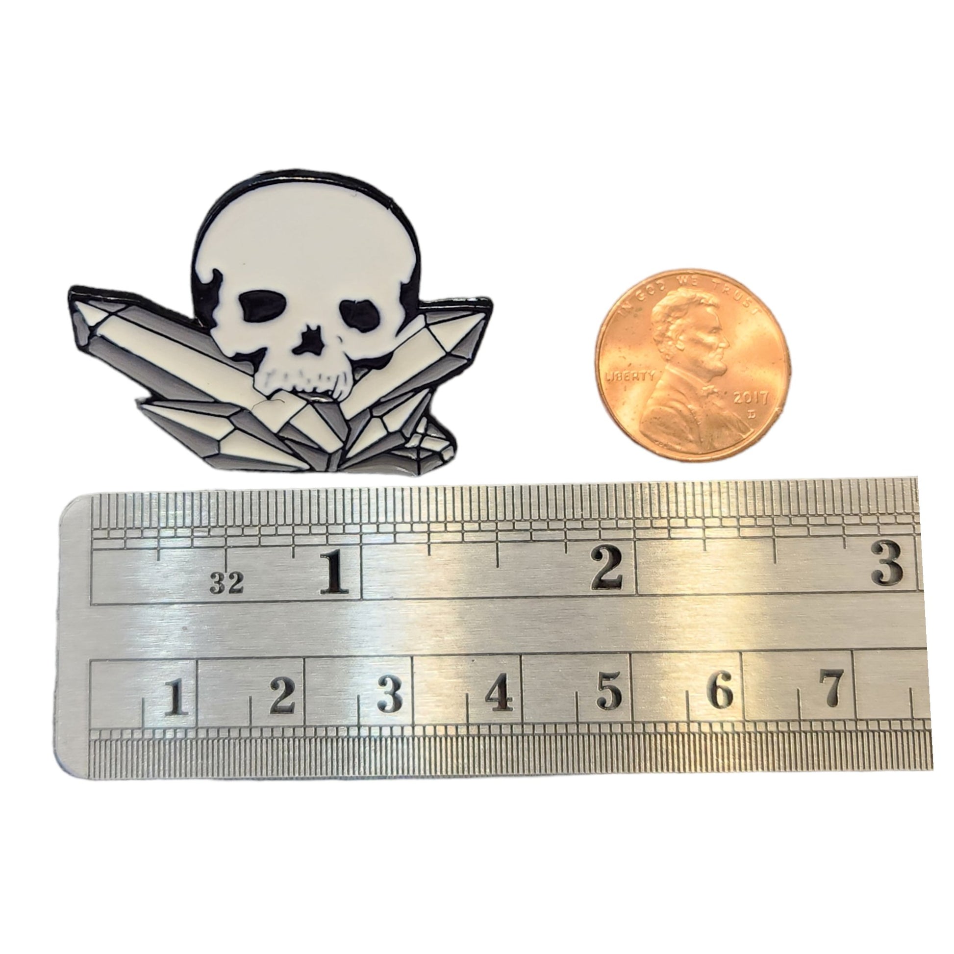 Skull and Crystal enamel pin - Rowan Gate