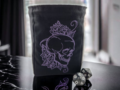 Skull and Rose dice bag - Rowan Gate