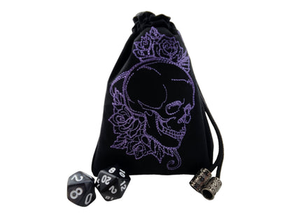 Skull and Rose dice bag - Rowan Gate