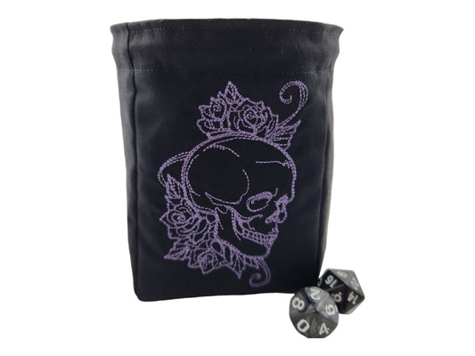Skull and Rose dice bag - Rowan Gate