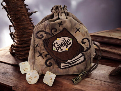 Spell book dice bag/Extra large - Rowan Gate