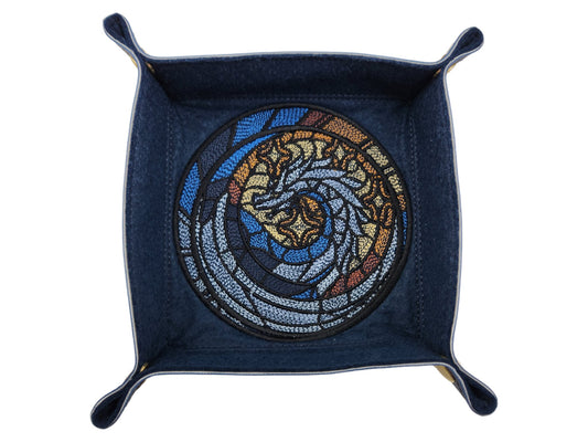 Stained glass style dragon dice tray - Rowan Gate