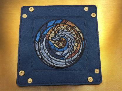 Stained glass style dragon dice tray - Rowan Gate