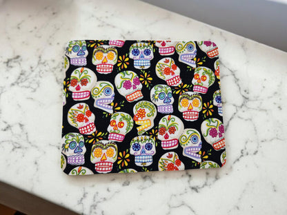 Sugar Skull themed desk set, mouse pad, coaster - Rowan Gate