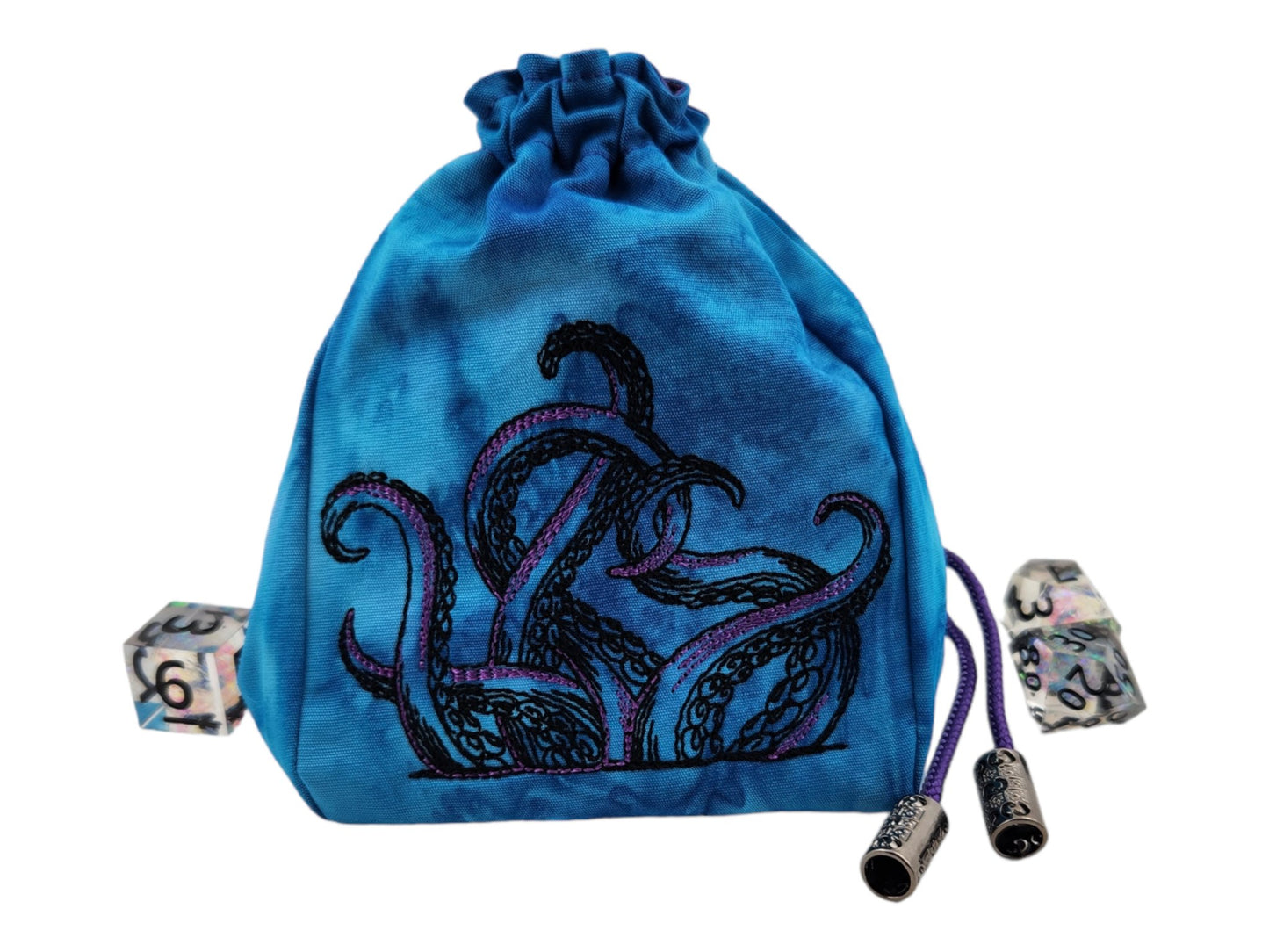 tentacle dice bag, purple - Rowan Gate