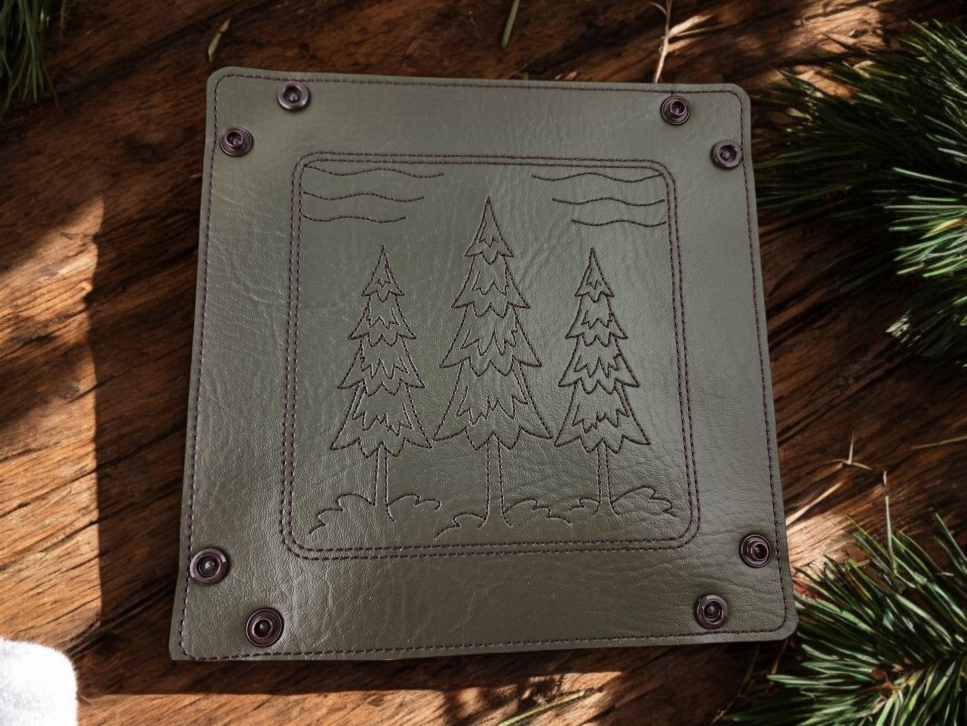 Three pine tree dice tray - Rowan Gate