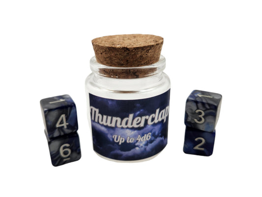Thunderclap spell dice jar - Rowan Gate