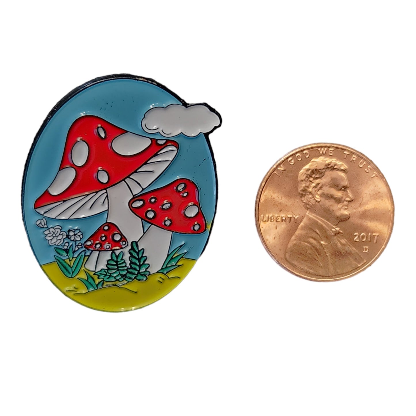 Toadstool Enamel Pin - Rowan Gate