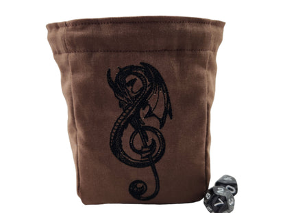 Treble Clef Dragon Dice Bag - Rowan Gate