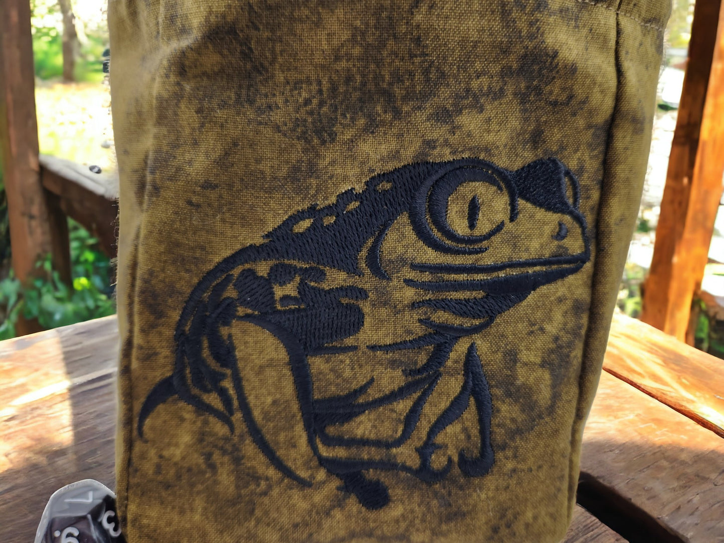 Tree Frog dice bag/ extra large - Rowan Gate