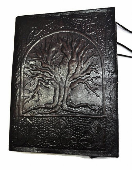 Tree of Life embossed leather notebook - Rowan Gate