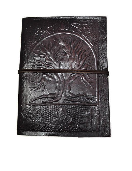 Tree of Life embossed leather notebook - Rowan Gate