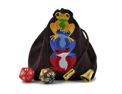 Trio of Frogs dice bag - Rowan Gate