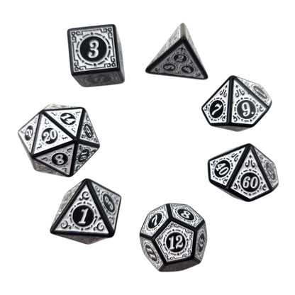 White and Black Decorative Dice Set - Rowan Gate