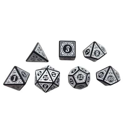 White and Black Decorative Dice Set - Rowan Gate