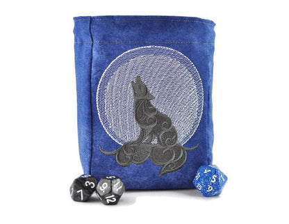 Wolf howling at the moon dice bag - Rowan Gate