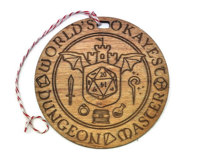 World's Okayest DM dnd Ornament - Golden Oak - Rowan Gate