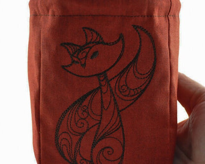fox dice bag, polyhedral dice bag, dnd, best dice bag, D20 dice bag, RPG dice bag,